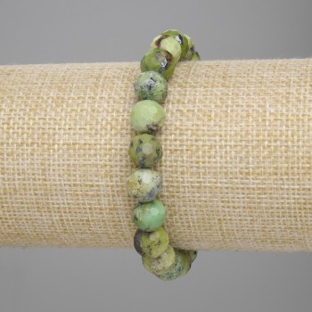 Bracelet Jadeite Faceted Bead, diameter 10mm±, length 18cm± stretch