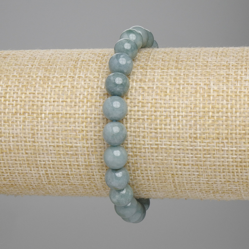 Jadeite Bead Bracelet smooth ball, diameter 8mm±, length 18cm± stretch