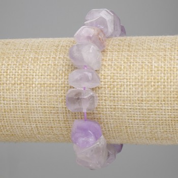 Amethyst Bracelet Faceted, 9×14–15 mm, 18 cm long, stretchy
