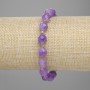 Bracelet Amethyst faceted bead, 10×8mm± diameter + seed beads 3mm±, length 18cm± stretch