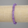 Amethyst Bead-Set Rondelle Bracelet, 6x4 mm, stretch 18 cm