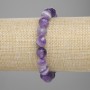 Amethyst faceted bead bracelet, 10mm diameter, 18cm length, elastic