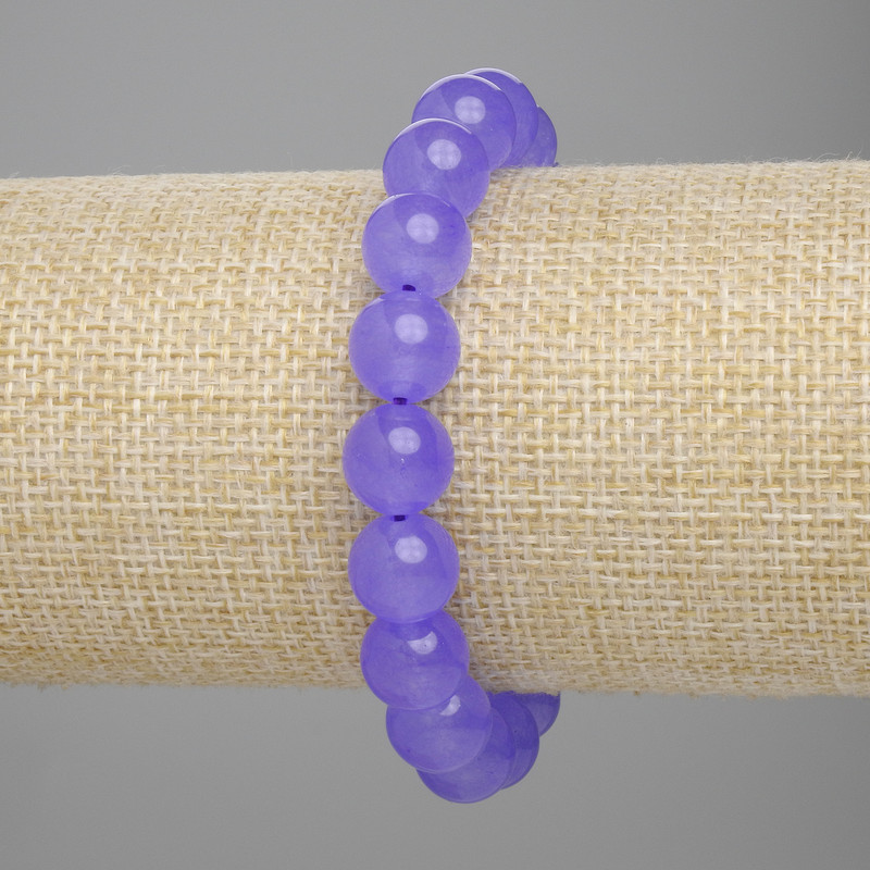 Bracelet Lavender Amethyst Smooth Bead, 10mm diameter ±, length 18cm ± stretch