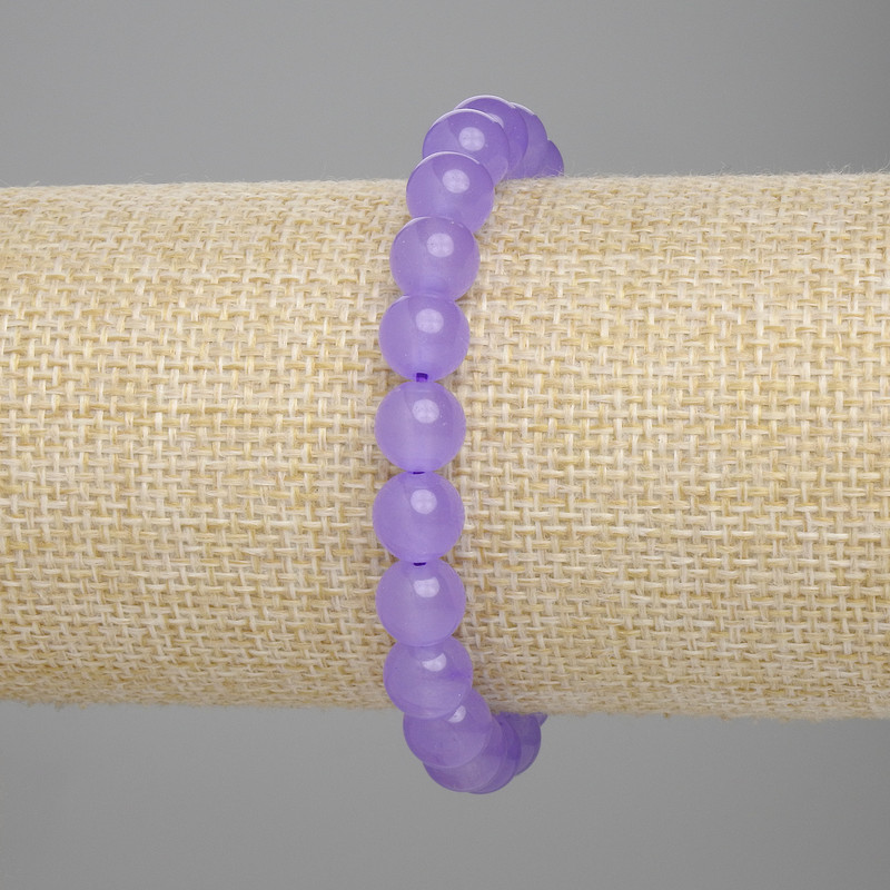 Bracelet Lavender Amethyst smooth beads, diameter 8mm±, length 18cm± stretch