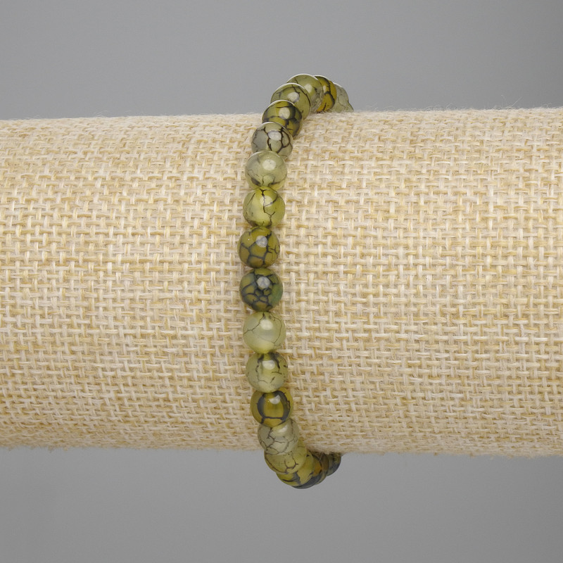 Agate Dragon Veins Bracelet, smooth bead, diameter 6mm±, length 18cm±, stretch</name