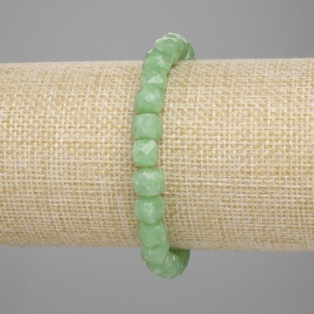 Bracelet Chrysoprase Faceted Cube, 7×7mm cubes, length 18cm, stretch
