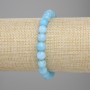 Aquamarine Bead Bracelet, faceted round beads, 8mm diameter, stretchy length 18cm