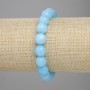 Bracelet Aquamarine Faceted Bead, 10mm diameter, 18cm length, stretch