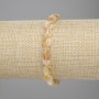 Bracelet Citrine faceted coin, 8mm diameter +-, length 18cm+- stretch