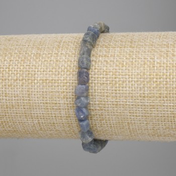 Bracelet Sapphire rough gemstone, diameter 5-8×5-7mm+-, length 18cm+-, stretch