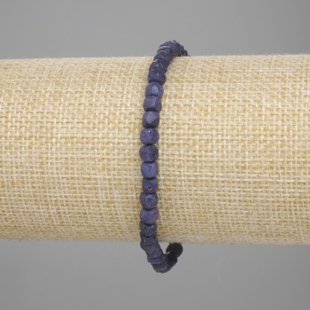 Bracelet Sapphire faceted cube, diameter 4x4mm+-, length 18cm+- stretch