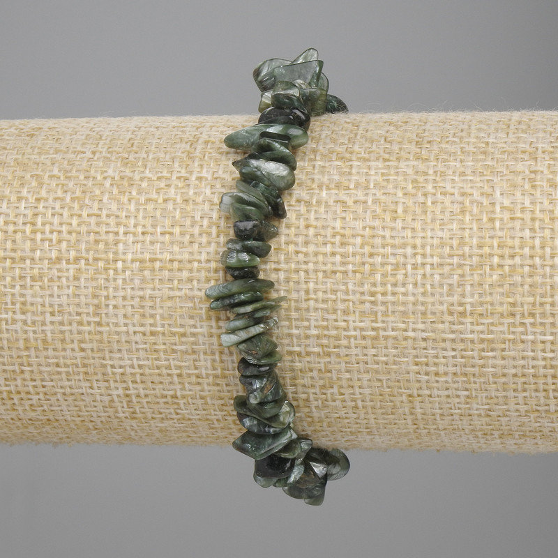 Seraphinite Fragment Bracelet, diameter 6-8×1.5-2mm, length 18cm ± stretch