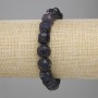 Sugilite Bead Bracelet with Faceted Cubes, 10x10mm, 18cm stretch