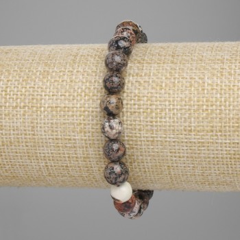 Bracelet Obsidian smooth bead, diameter 8mm+-, length 18cm+- stretch