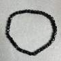 Bracelet, Black Tourmaline, Faceted Cube 4x4mm, 18cm length, stretch