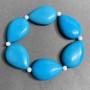 Bracelet Turquoise (loose) drop 28x20mm+-, Agate (loose) bead 4mm+-, length 18cm +- stretch