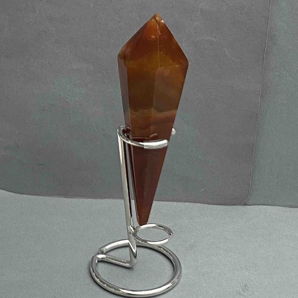 Souvenir cone pencil of agate with geodes 138x36mm± weight 168g with stand