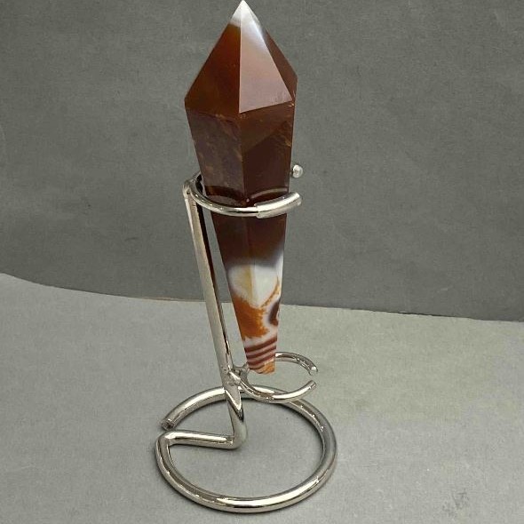 Souvenir pencil cone of agate with geodes 120×30mm±; weight 115g; with stand