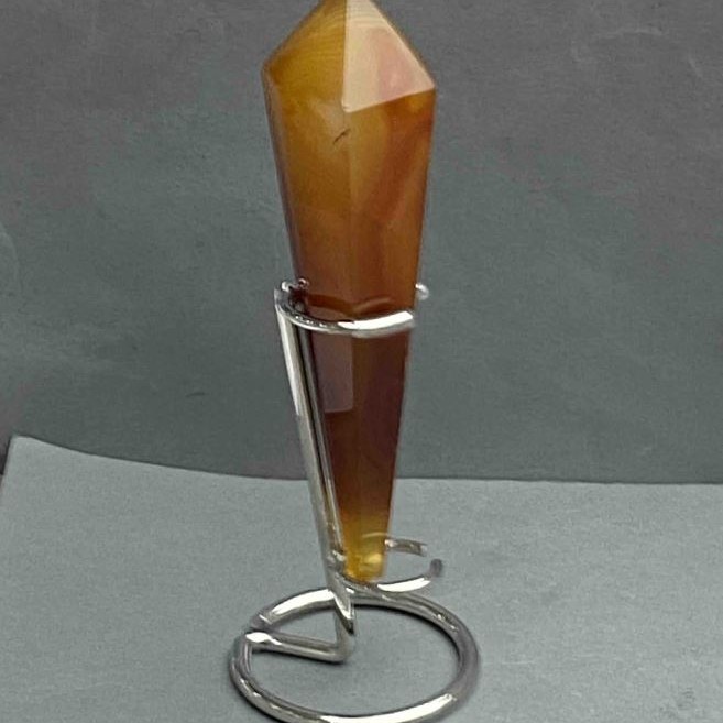 Souvenir cone pencil of agate with geodes 148×36mm± weight 175g with stand