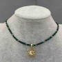 Choker Malachite Faceted Cube 2mm+- Hematite Facet 2mm+- with Sun Pendant 20mm+-, length 36cm + extension Chain