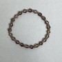 Bracelet Smoky Quartz faceted bead, 6mm diameter + Czech crystal faceted rondelle 3×3mm +-, length 18cm stretch