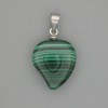 Pendant natural stone Malachite heart 13x15x23 mm+