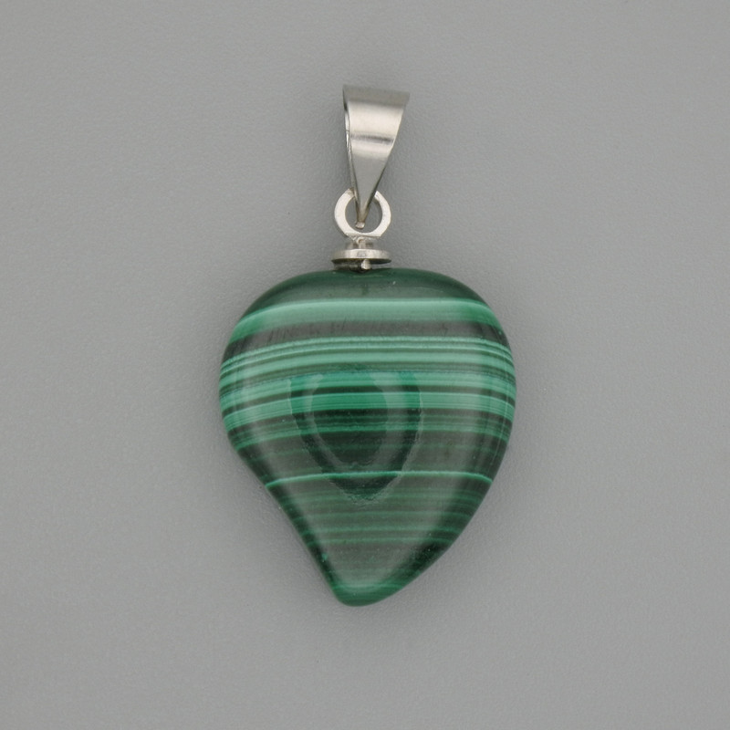 Malachite Heart Pendant 13×15×23mm+