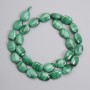 Malachite Beads Oval 14×10 mm on Thread, 40 cm length