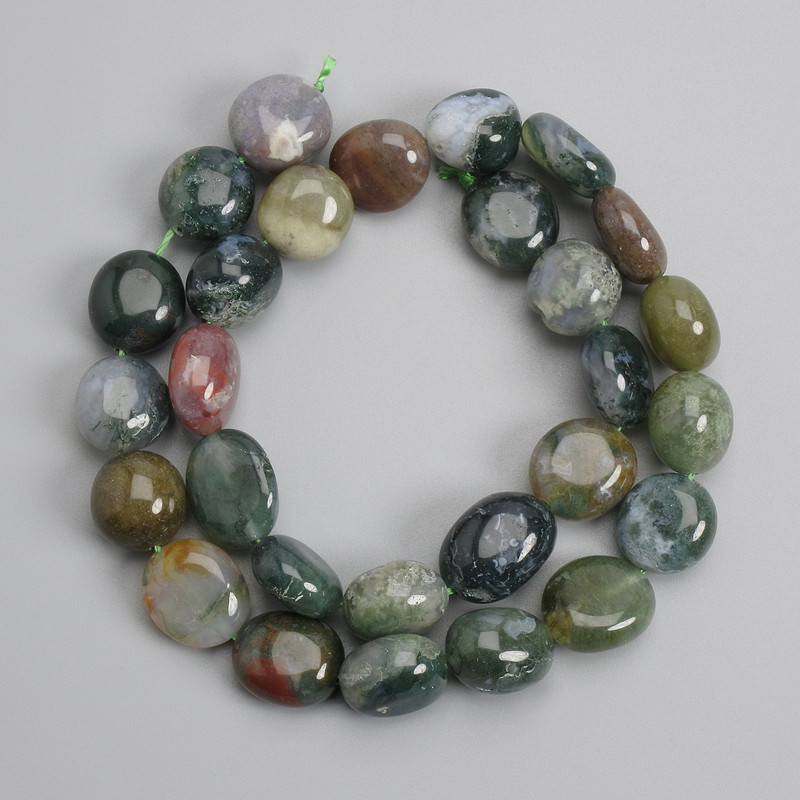 Jasper Nugget Beads 13-15×13-13.5, 5mm+-, length 40cm+-, on a thread