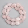 Beads Pink Quartz Icicle 15-24×13-15 mm ±, length 38 cm ± on a thread