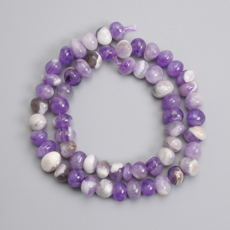 Amethyst Chevron Cabochon Beads 8-9×9-11, 5mm±, thread length 39cm±