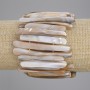 Bracelet with Mother-of-P Pearl sticks, diameter 37-53×5-7mm+-, length 18cm+- stretch