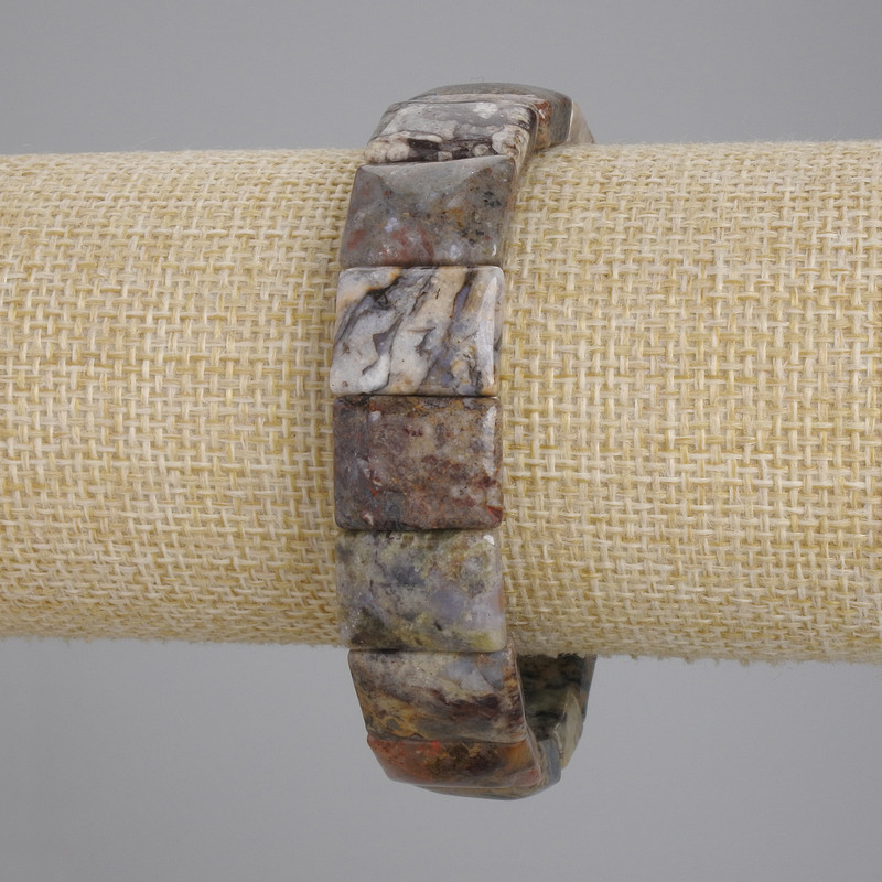 Petersite rectangular link bracelet, diameter 16×12mm ±, length 18cm ± stretch