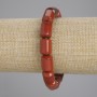 Bracelet Red Jasper Cylinder, diameter 14×10mm +-, length 18cm +-/ stretch