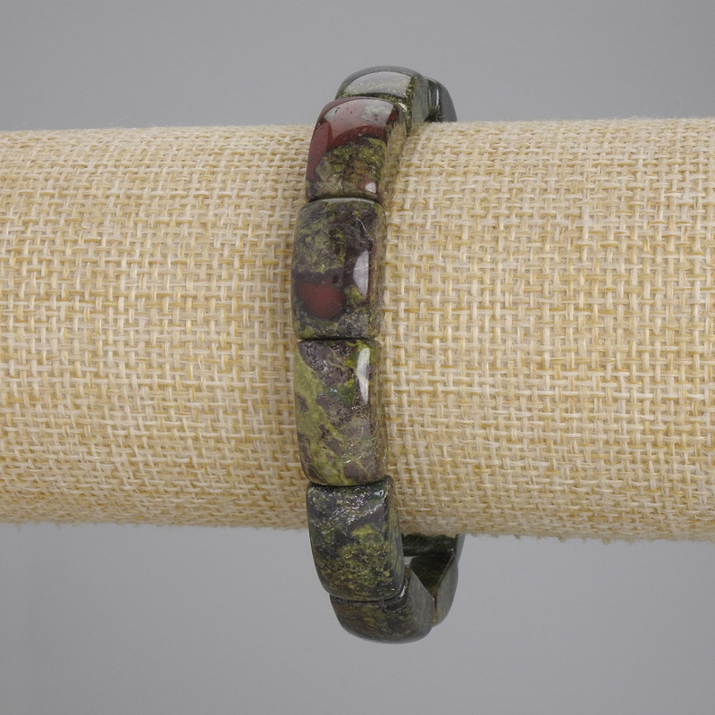 Jasper Bracelet Dragon's Blood (Dragon's Blood Jasper) Smooth Link, 16.5×10mm±, Length 18cm± Stretch