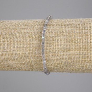 Bracelet Labradorite Faceted Cube, diameter 3x3mm±, length 18cm± stretch