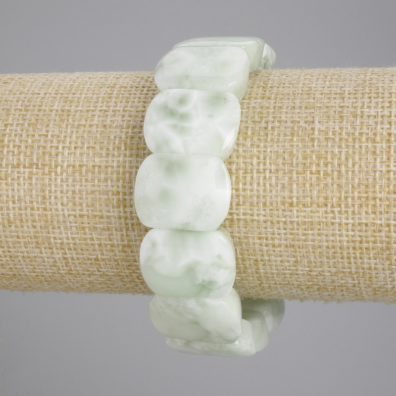 Angelite Bracelet smooth link, diameter 20×15mm±, length 18cm± stretch