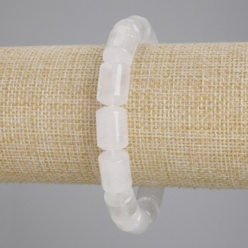 Bracelet Mountain Crystal Cylinder, diameter 14x10mm±, length 18cm± stretchy