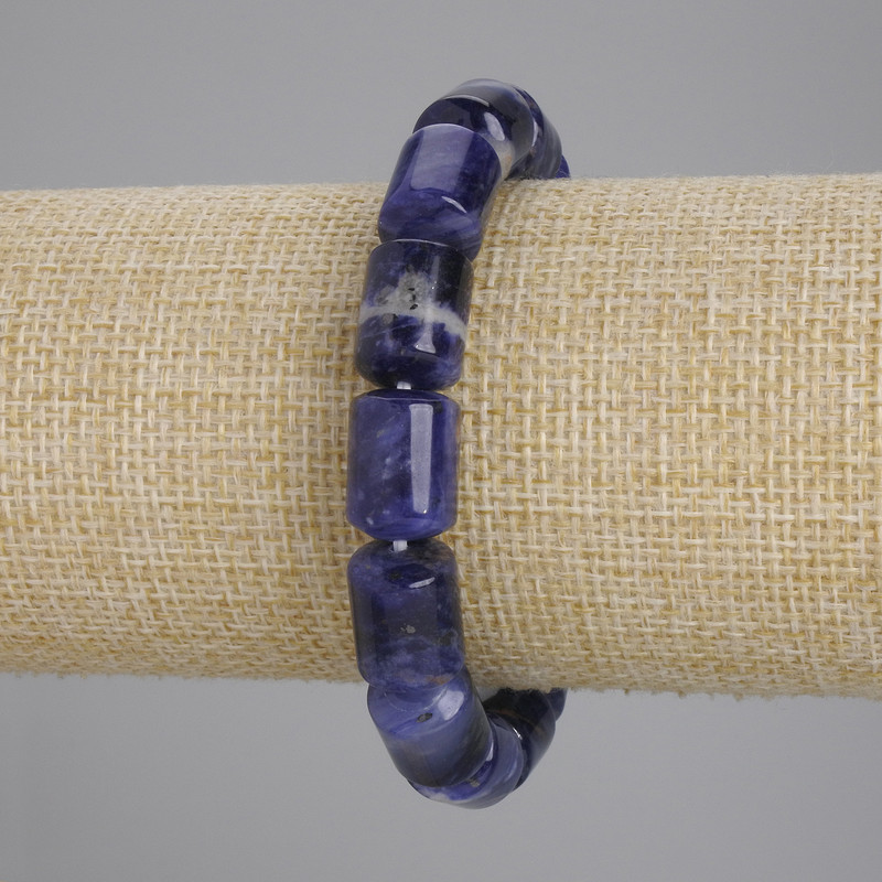 Sodalite Cylinder Bracelet, diameter 14×10mm, length 18cm, stretch
