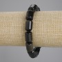 Bracelet Sunstone Obsidian Cylindrical Beads, 14×10mm diameter, approx ±, length 18cm ± stretch