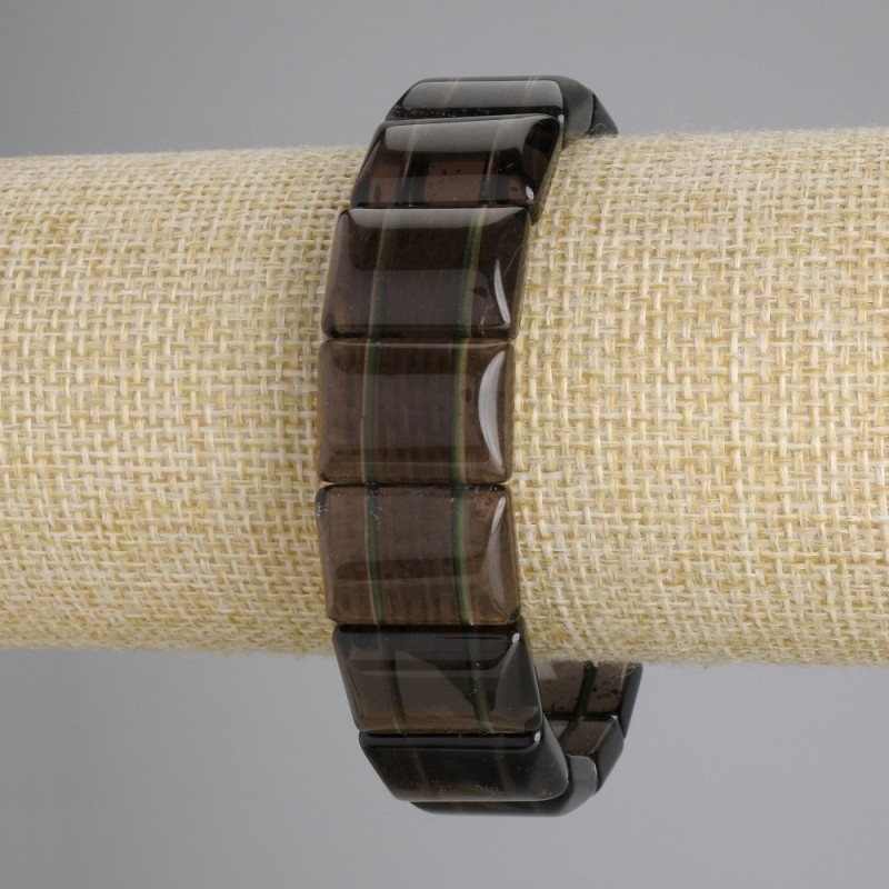 Bracelet Smoky Topaz smooth link, diameter 18x13mm+-, length 18cm+- stretch