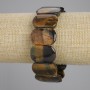 Bracelet Tiger's Eye & Hawk's Eye Smooth Chain, 24×16 mm diameters ±, length 18 cm ± stretch