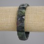 Bracelet Mossy Agate Faceted Link, diameter 15x11mm±, length 18cm±, stretch