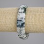 Bracelet Moss Agate Faceted Link, diameter 15×13-14mm ±, length 18cm ± stretch