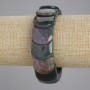 Bracelet Moss Agate rounded link, diameter 20x20mm±, length 18cm± stretch