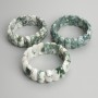 Moss Agate Bracelet Link, diameter 25×11mm±, length 18cm±, stretch