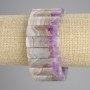 Bracelet natural stone Amethyst smooth chain, diameter 32×10mm±, length 18cm± stretch
