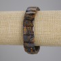 Petersite natural stone smooth linked bracelet, 15x11mm stones, 18cm length, stretchy