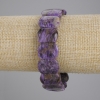 Charoite Stone Bracelet, Smooth Link, 18×13 mm, stretch adjustable, 18 cm