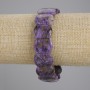 Charoite Stone Bracelet, Smooth Link, 18×13 mm, stretch adjustable, 18 cm
